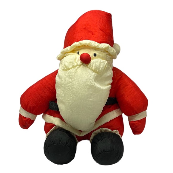 Vintage Santa Claus plush nylon parachute material stuffed animal - Picture 1 of 11